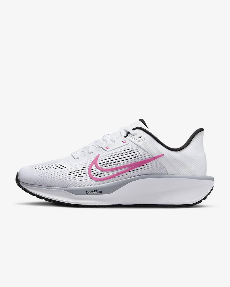 Tenis de correr en pavimento para mujer Nike Quest 6 - Blanco/Rosa paleta/Gris lobo/Negro