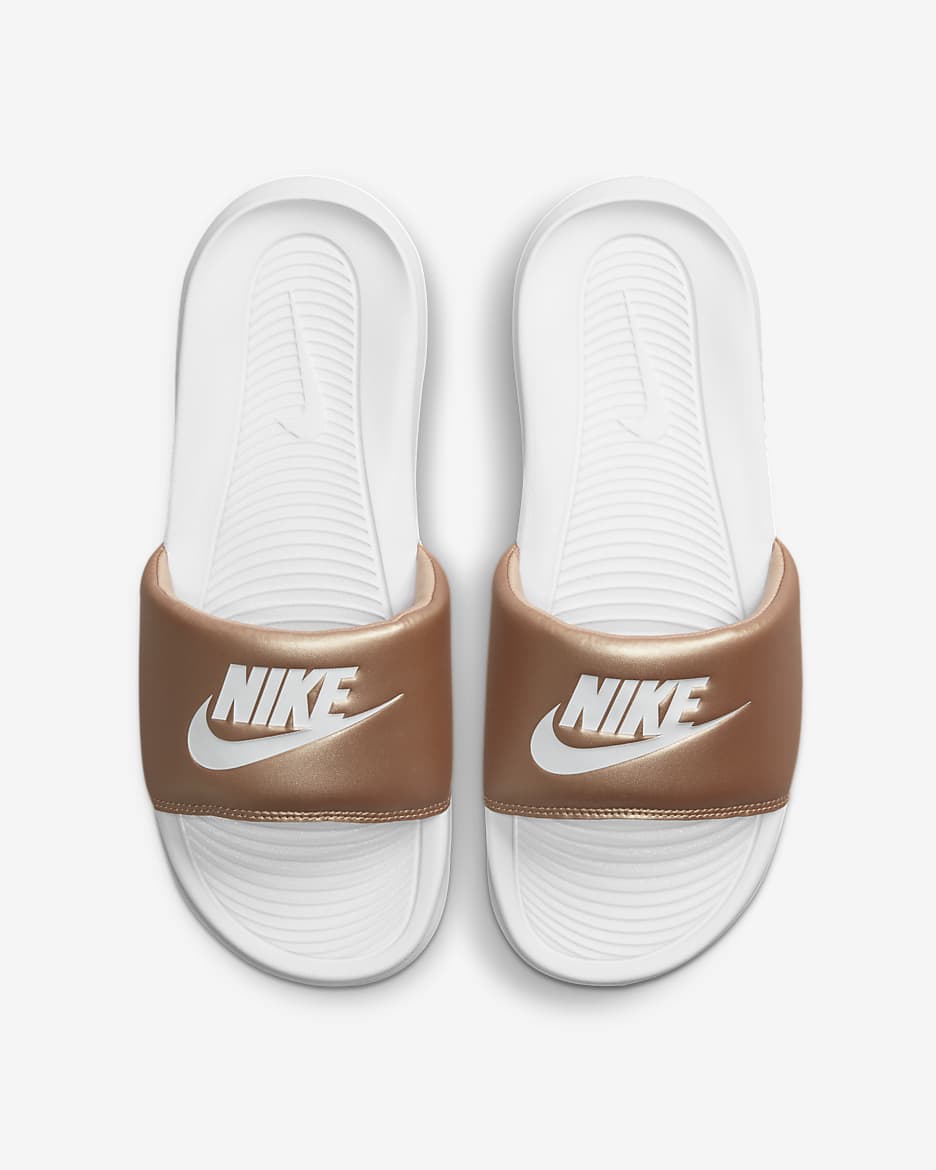 Nike Victori One Women's Slides - Metallic Red Bronze/White/White