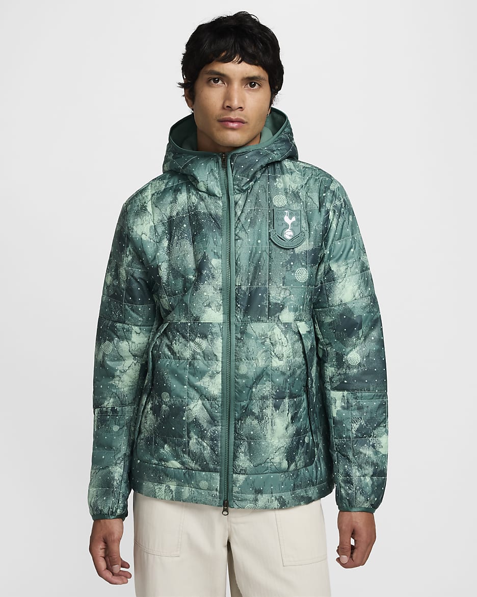 Tottenham Hotspur Third Men's Nike Fleece-Lined Hooded Jacket - Enamel Green/Bicoastal/Faded Spruce/White