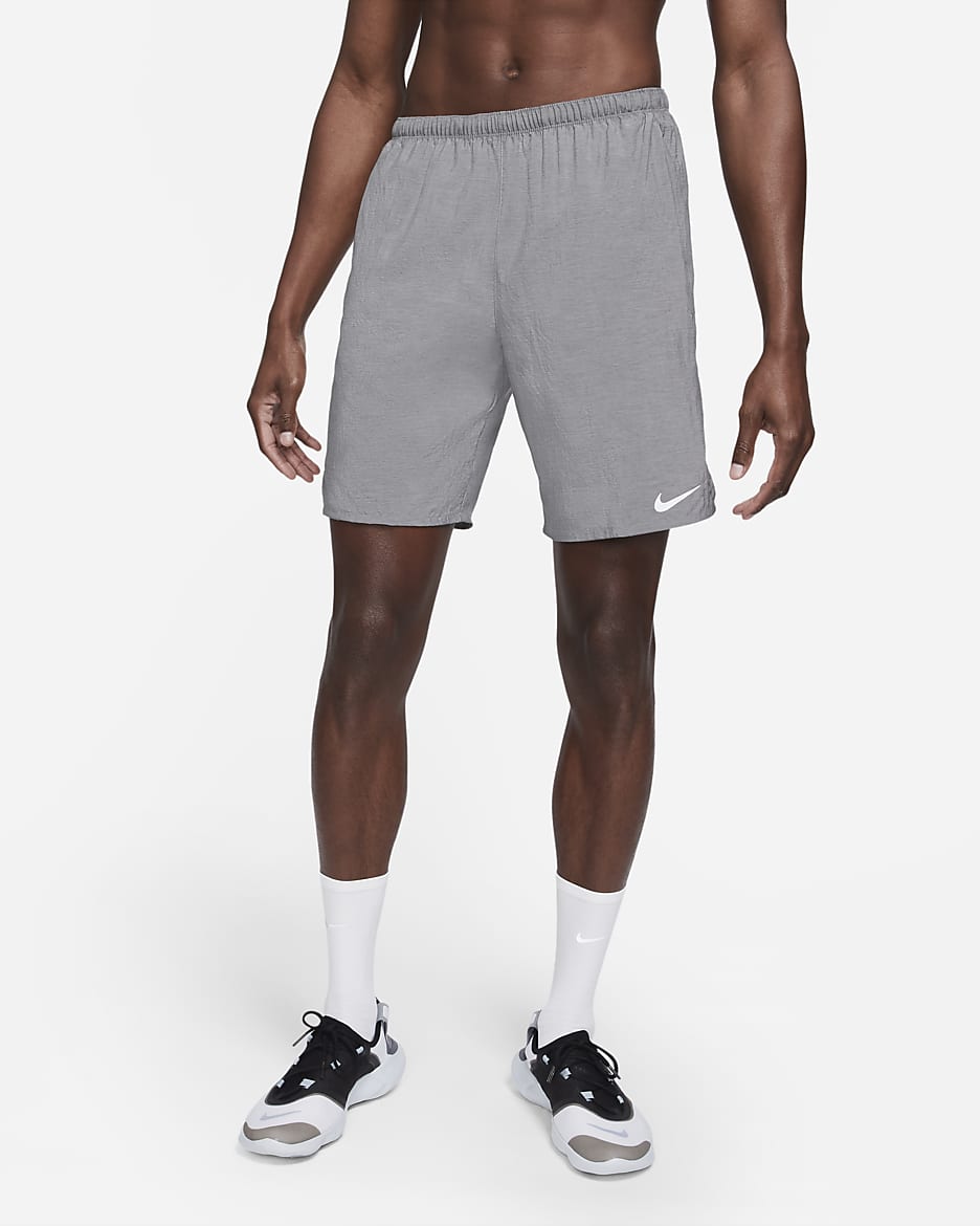 Short de running avec sous-short intégré Nike Challenger pour Homme - Smoke Grey/Heather