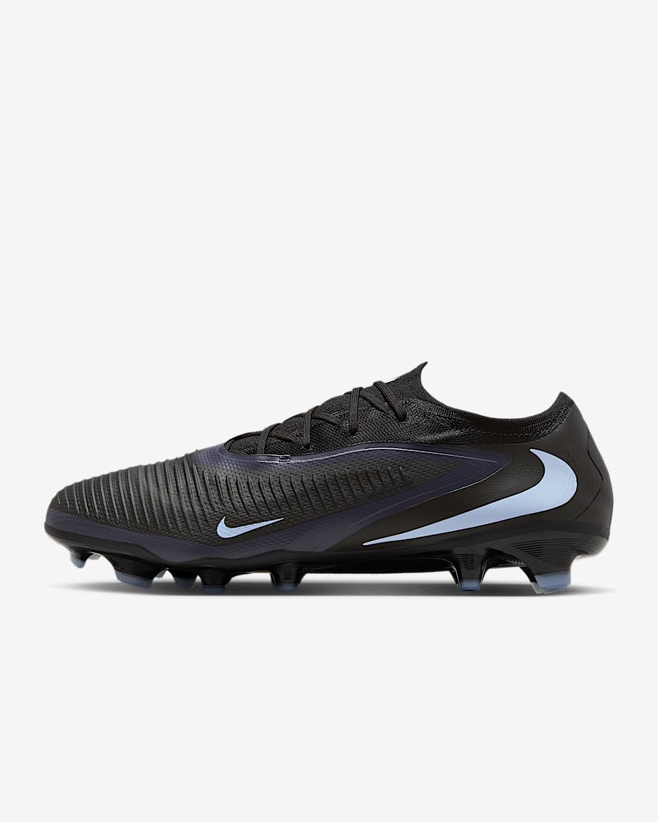 Nike Phantom 6 Low Pro Tacos de fútbol para terreno firme - Negro/Negro