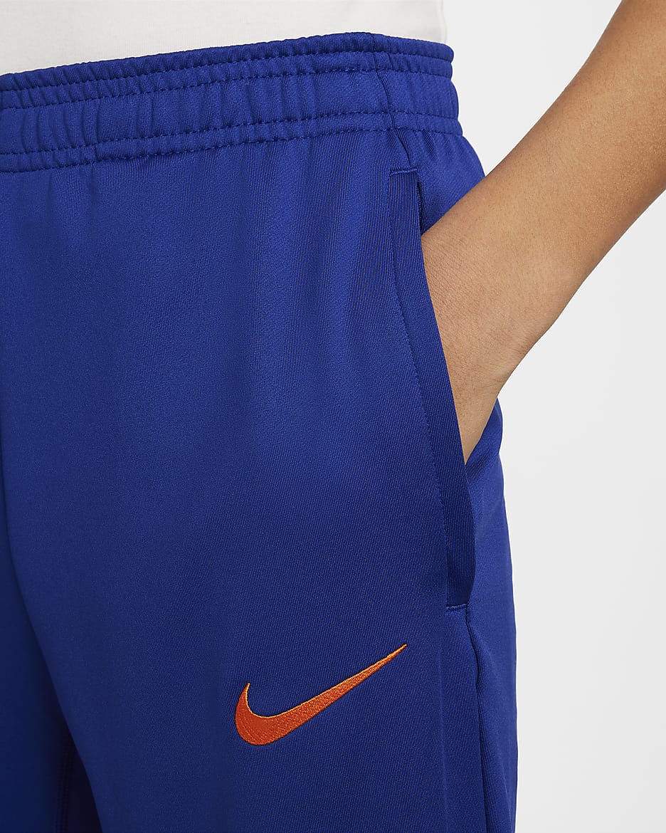 Países Bajos Strike Pantalón de fútbol de tejido Knit Nike Dri-FIT - Niño/a - Deep Royal Blue/Safety Orange/Safety Orange