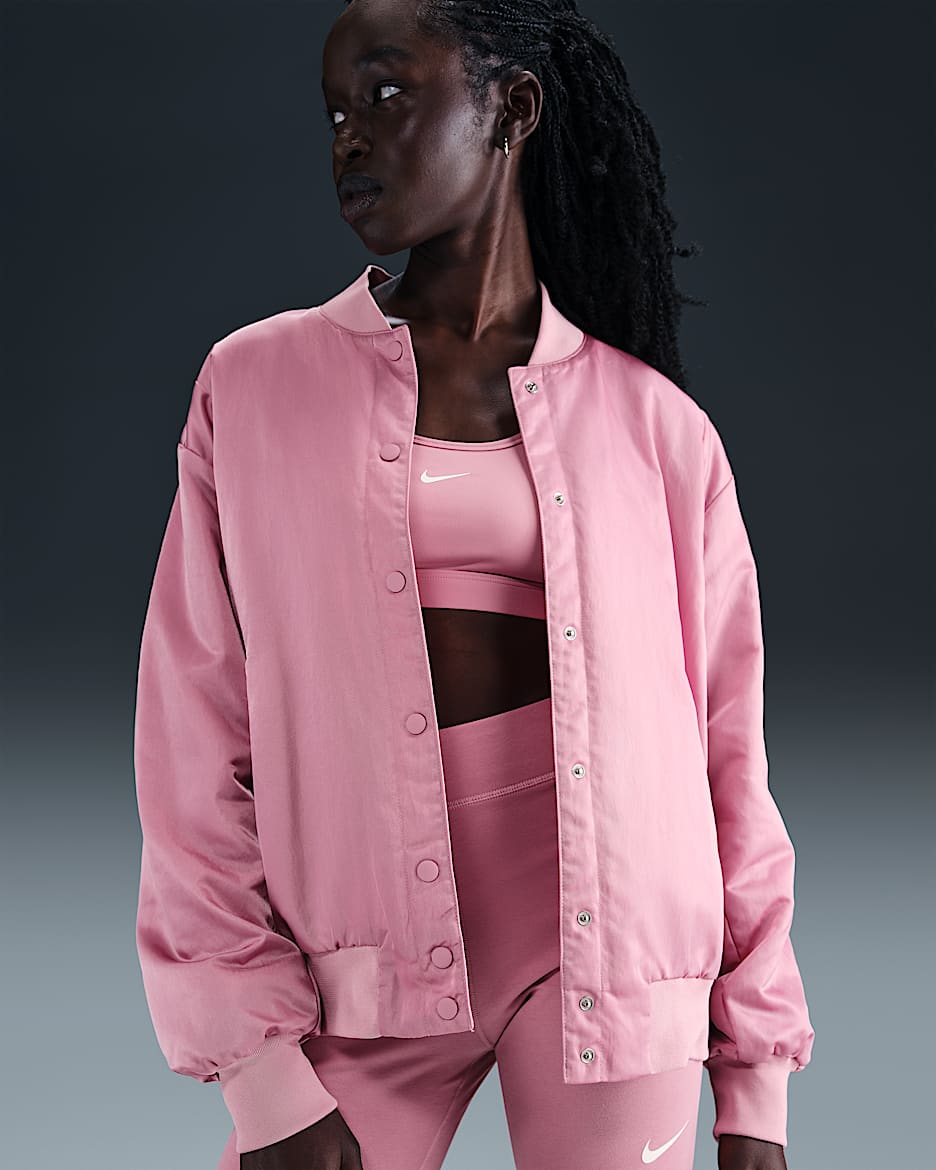 Nike Sportswear Destroyer Women's Oversized Woven Jacket - Elemental Pink/Elemental Pink