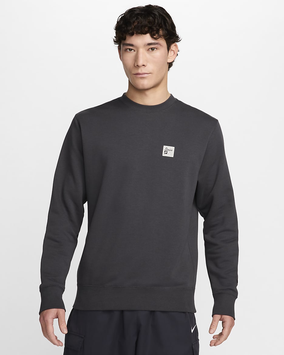 Nike Sportswear Men's Crew-Neck French Terry Sweatshirt - Dark Smoke Grey/Dark Smoke Grey