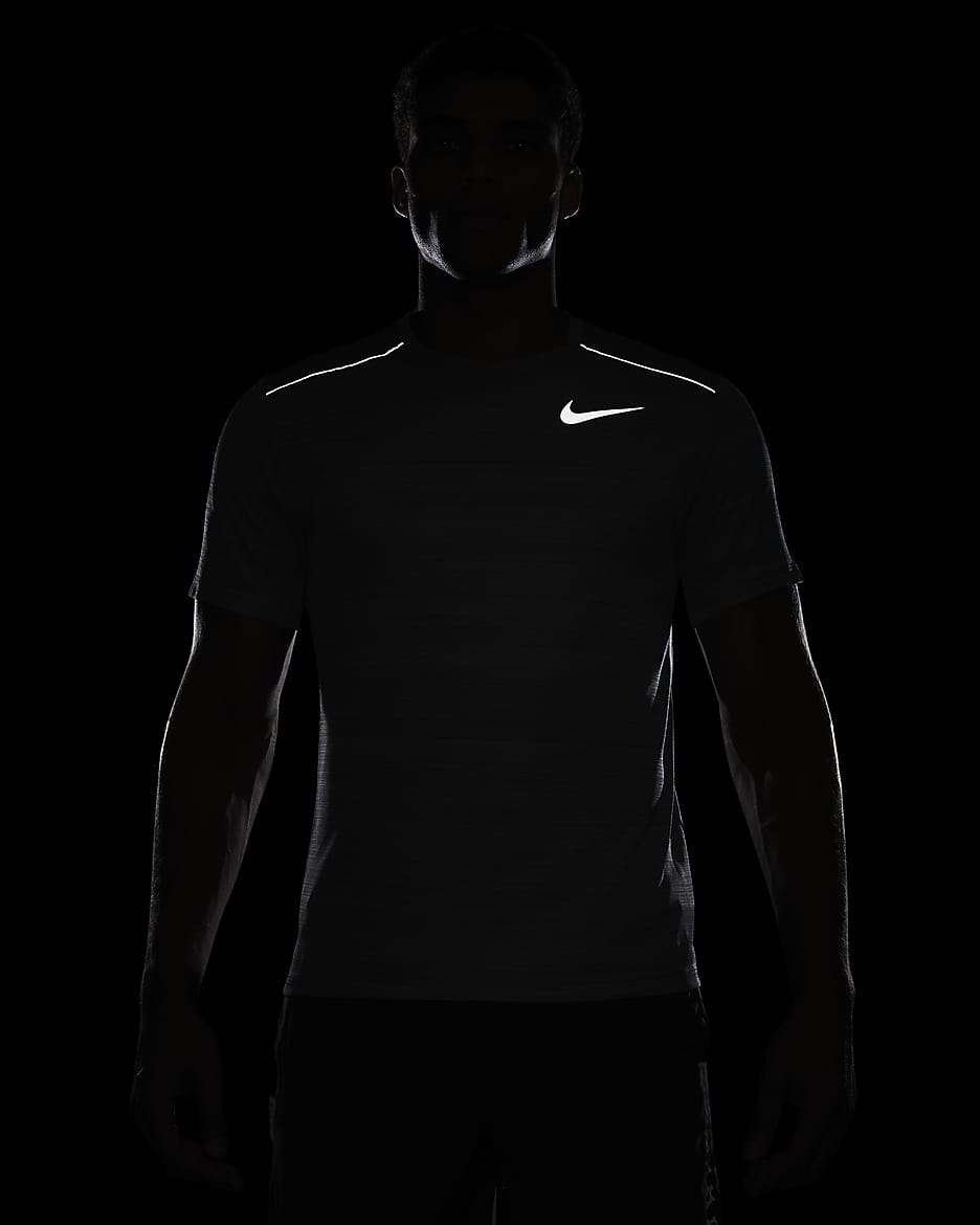 Nike Miler Hardlooptop met korte mouwen voor heren - Smoke Grey