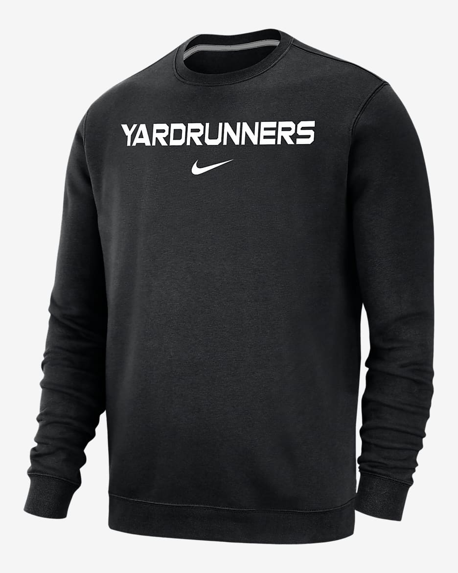 Nike College Club Fleece Yardrunners Men's Crew-Neck Sweatshirt - Black