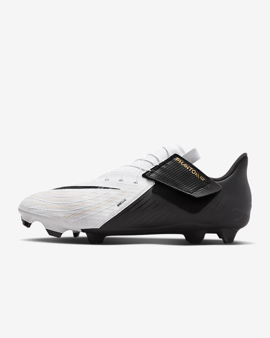 Nike Phantom GX 2 Academy EasyOn MG Low-Top Football Boot - White/Metallic Gold Coin/Black