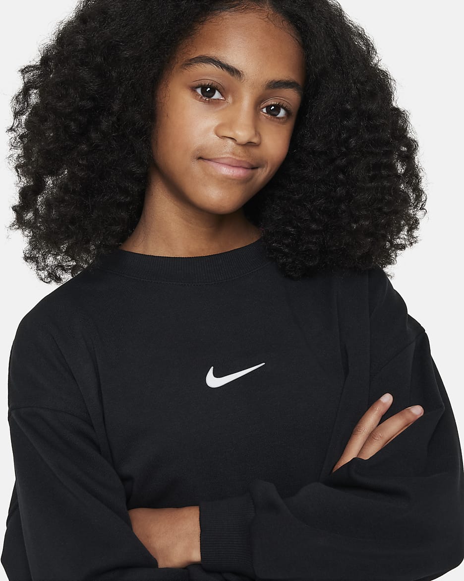 Nike Sportswear Older Kids' (Girls') Dri-FIT Crew-Neck Sweatshirt - Black