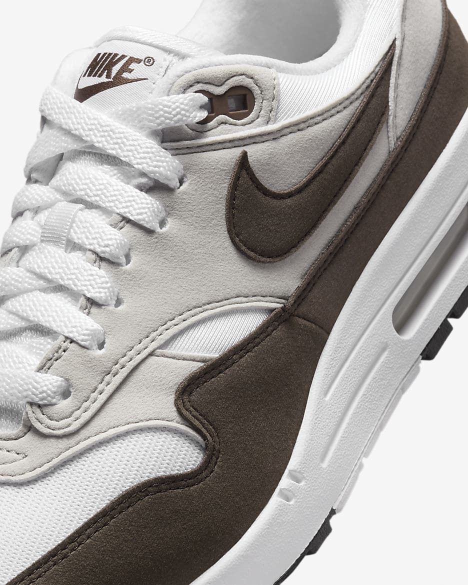 Buty damskie Nike Air Max 1 - Neutral Grey/Biel/Czerń/Baroque Brown