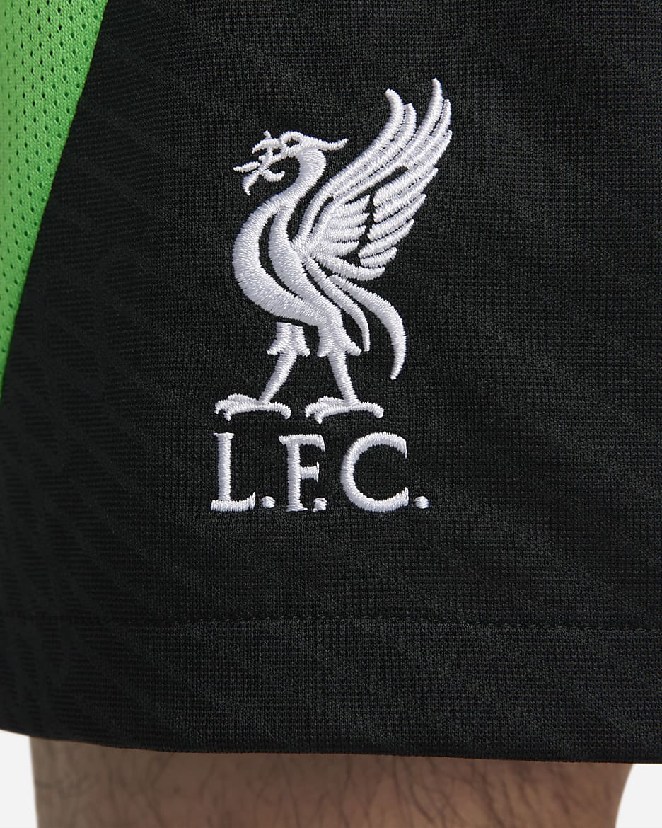 Liverpool F.C. Strike Men's Nike Dri-FIT Knit Football Shorts - Black/Poison Green/White