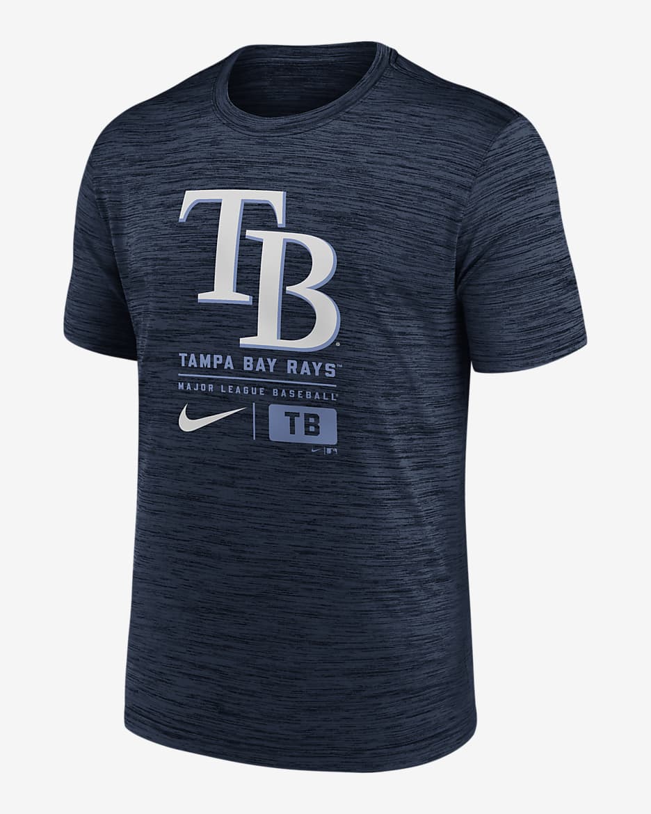 Tampa Bay Rays Large Logo Velocity Men's Nike MLB T-Shirt - Navy