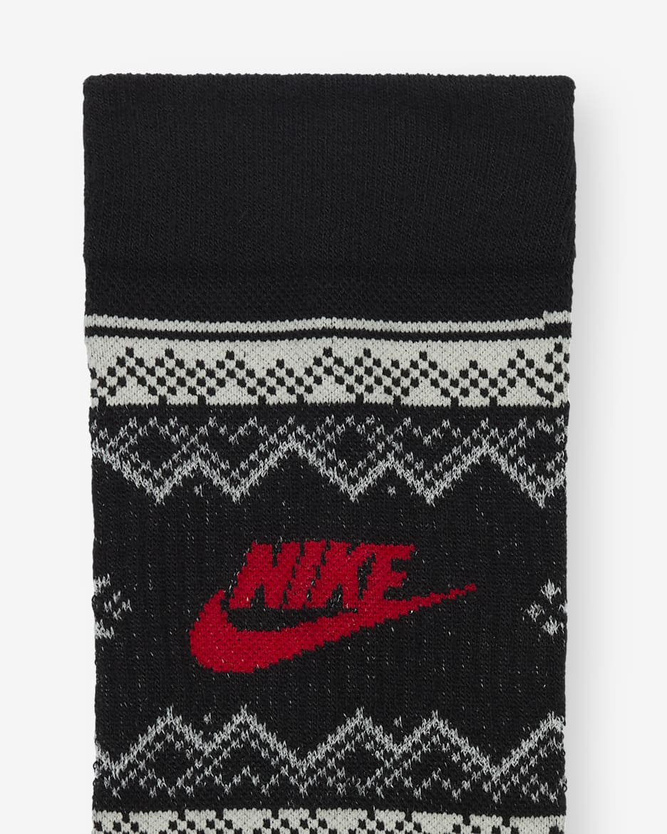 Nike Everyday Essentials Crew-Socken (1 Paar) - Schwarz/Coconut Milk/University Red