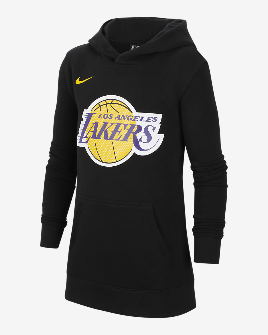 Los Angeles Lakers Club Fleece Big Kids' Nike NBA Pullover Hoodie - Black