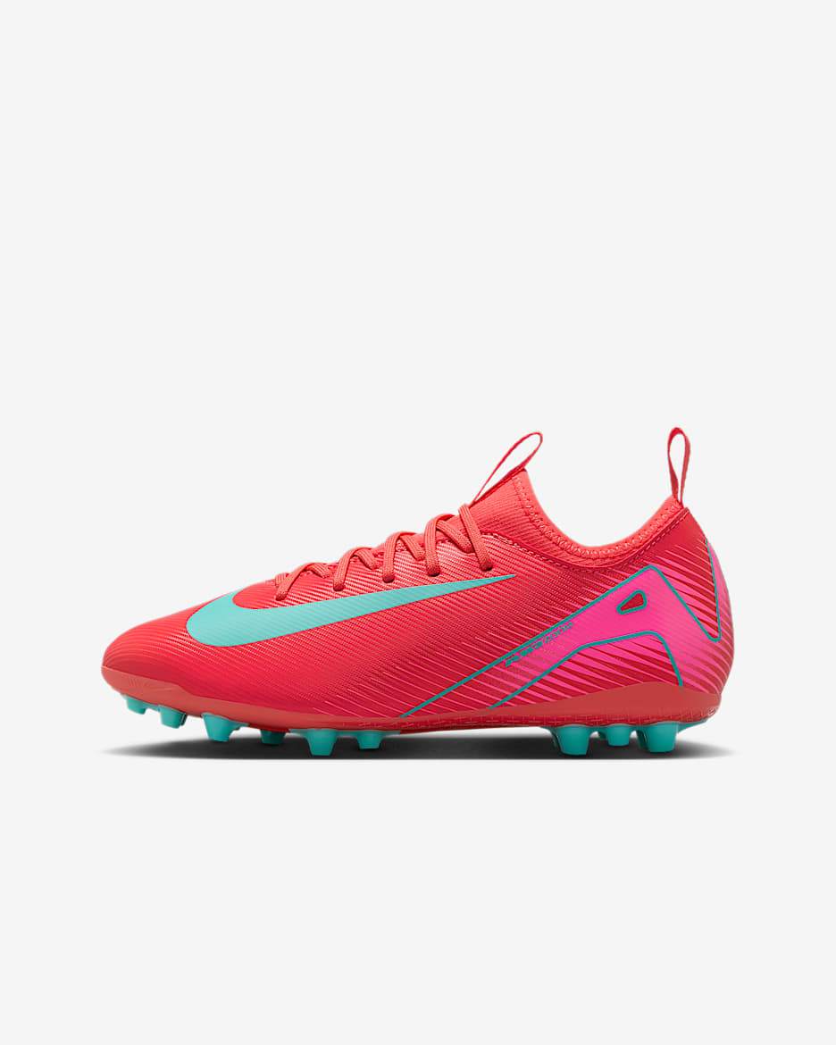 Nike Jr. Mercurial Vapor 16 Academy Little/Big Kids' AG Low-Top Soccer Cleats - Ember Glow/Aurora Green