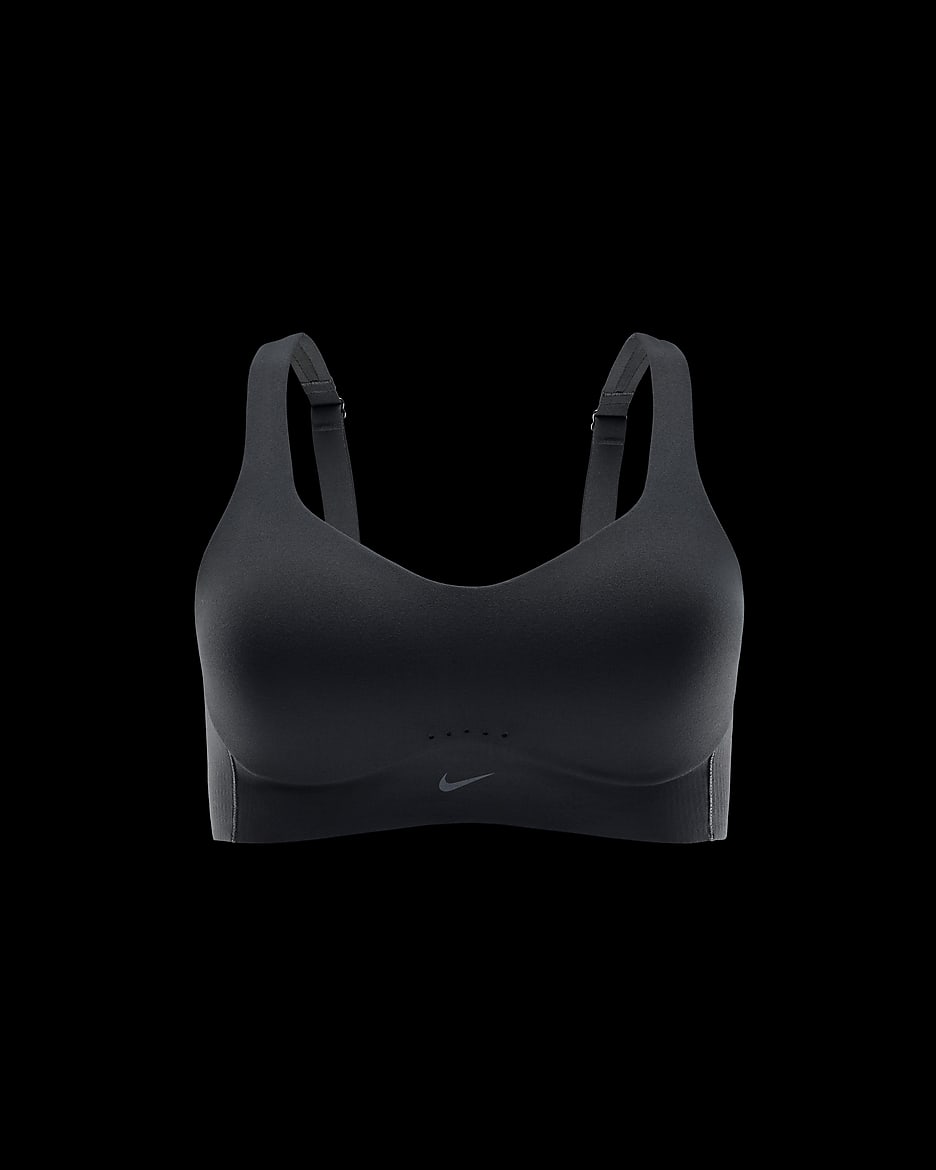 Bra deportivo convertible con almohadillas para mujer Nike Alate High Support - Negro/Gris azulado