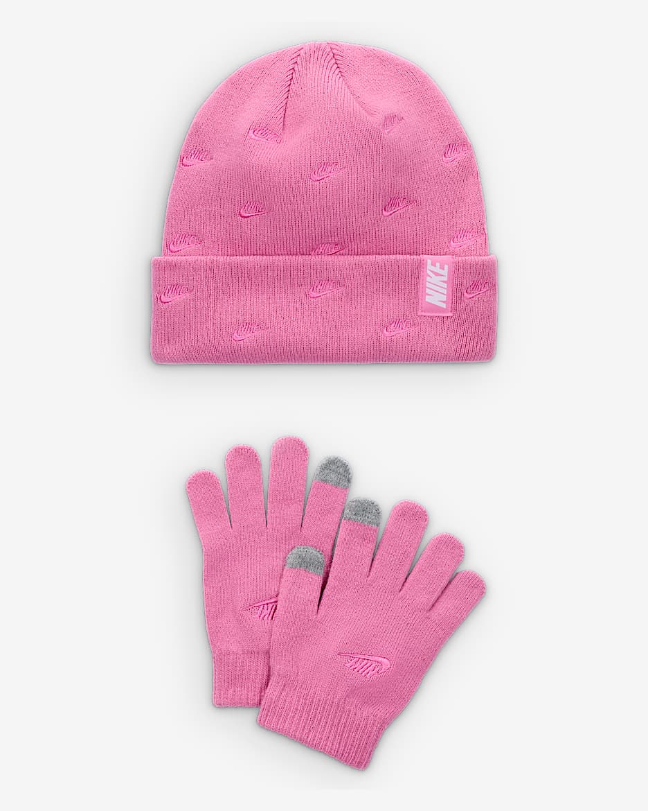 Conjunto de gorro Peak de dos piezas para niño talla grande Nike Futura Toss - Flamenco mágico
