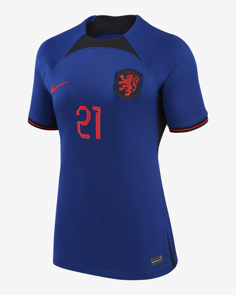 Netherlands National Team 2022/23 Stadium Away (Frenkie de Jong) Women's Nike Dri-FIT Soccer Jersey - Royal