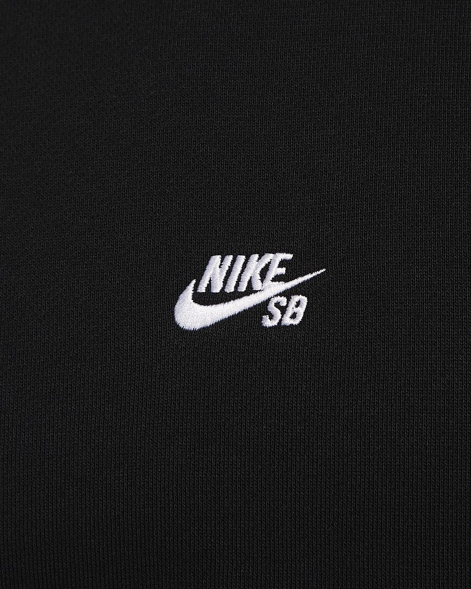 Nike SB Skateboard-Rundhalsshirt aus Fleece - Schwarz/Weiß