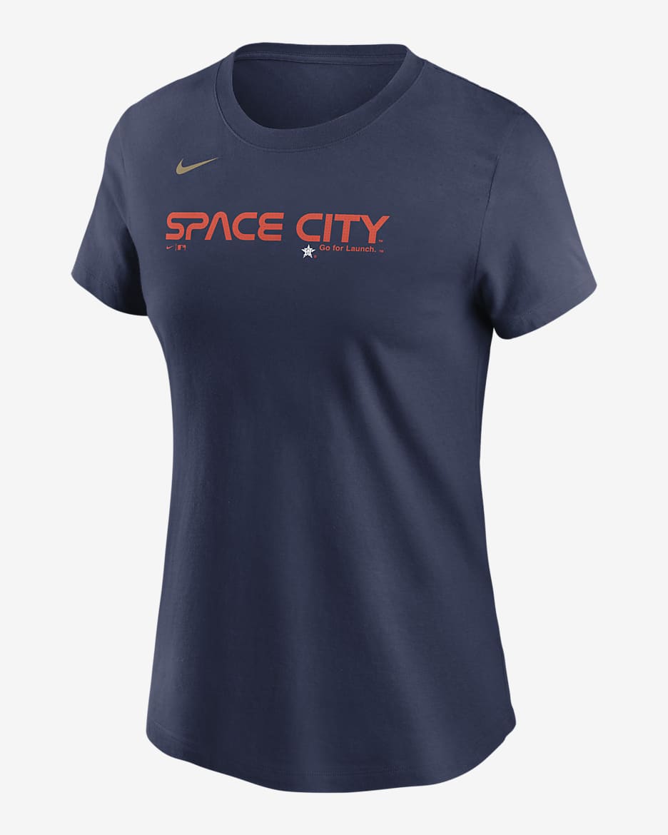 Playera Nike de la MLB para mujer Houston Astros City Connect Wordmark - Azul marino