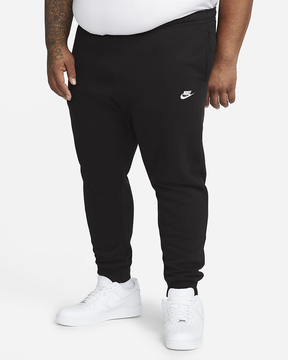 Běžecké kalhoty Nike Sportswear Club Fleece - Černá/Černá/Bílá