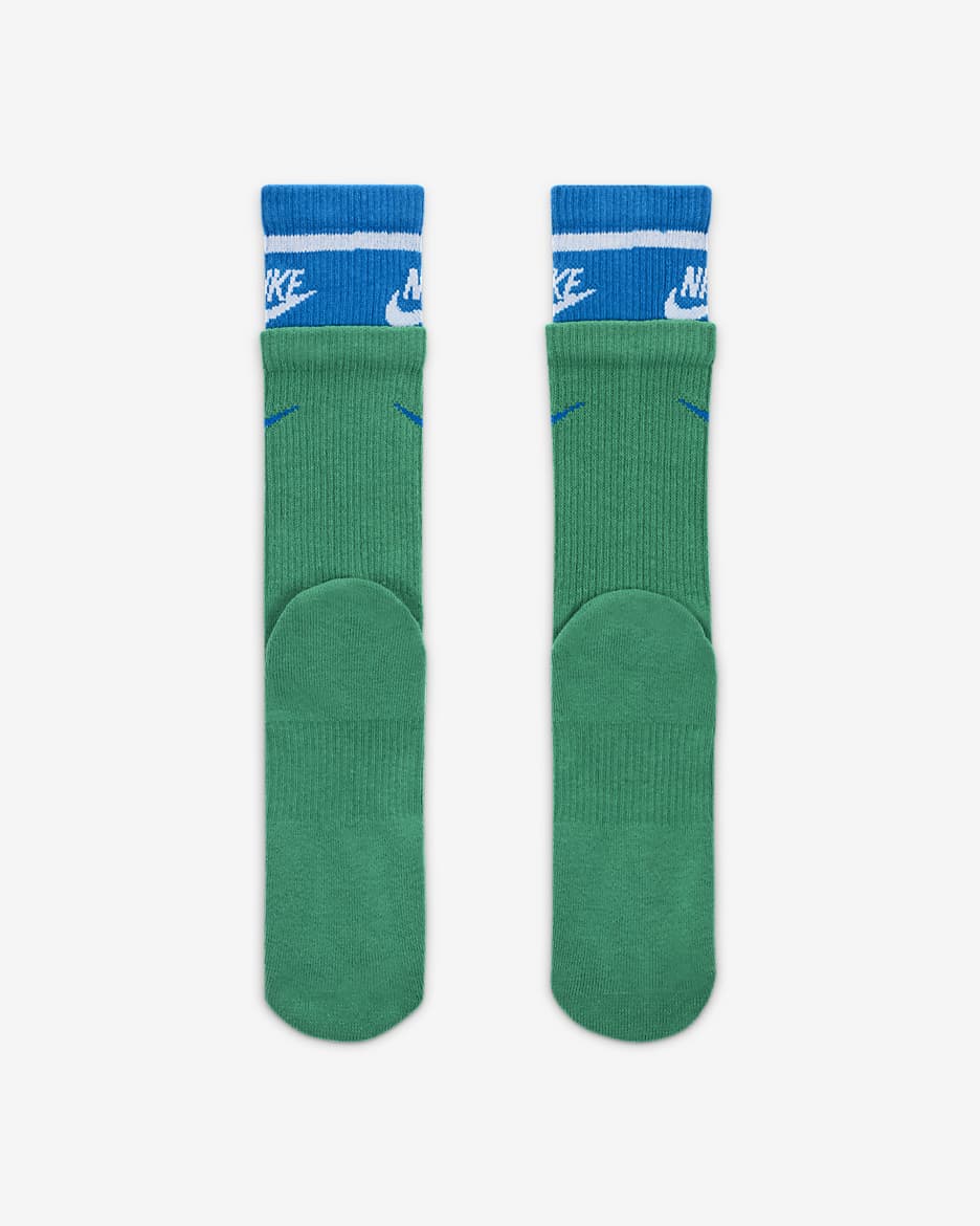 Chaussettes mi-mollet épaisses Nike Everyday Plus (1 paire) - Stadium Green/Laser Orange/Blanc