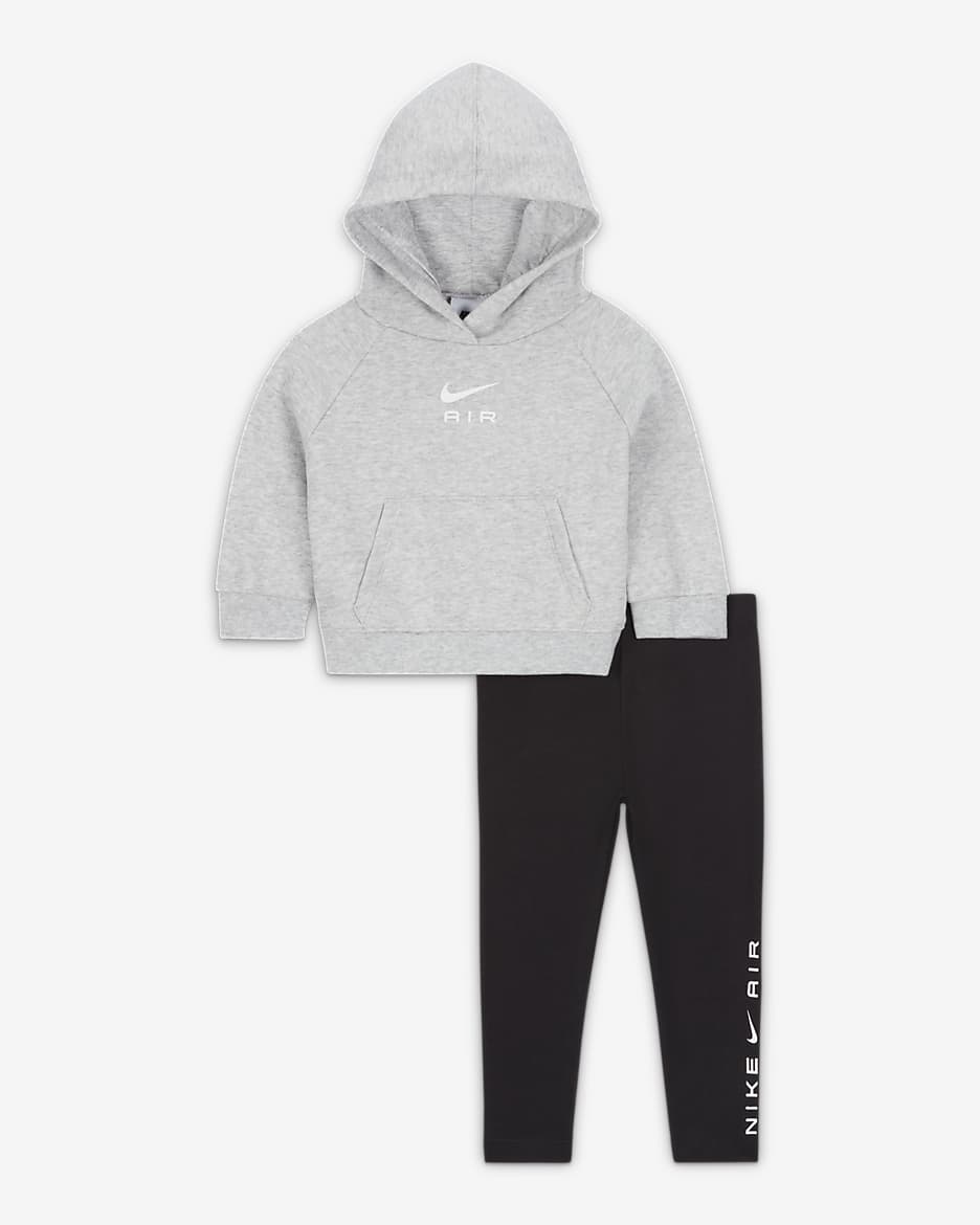 Conjunto de sudadera con gorro y leggings para bebé (de 12 a 24 meses) Nike - Negro