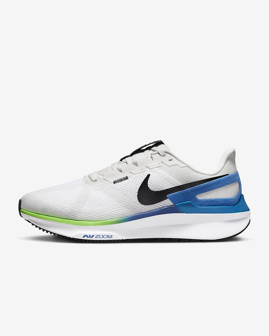 Chaussure de running sur route Nike Structure 25 pour homme (extra-large) - Blanc/Platinum Tint/Star Blue/Noir