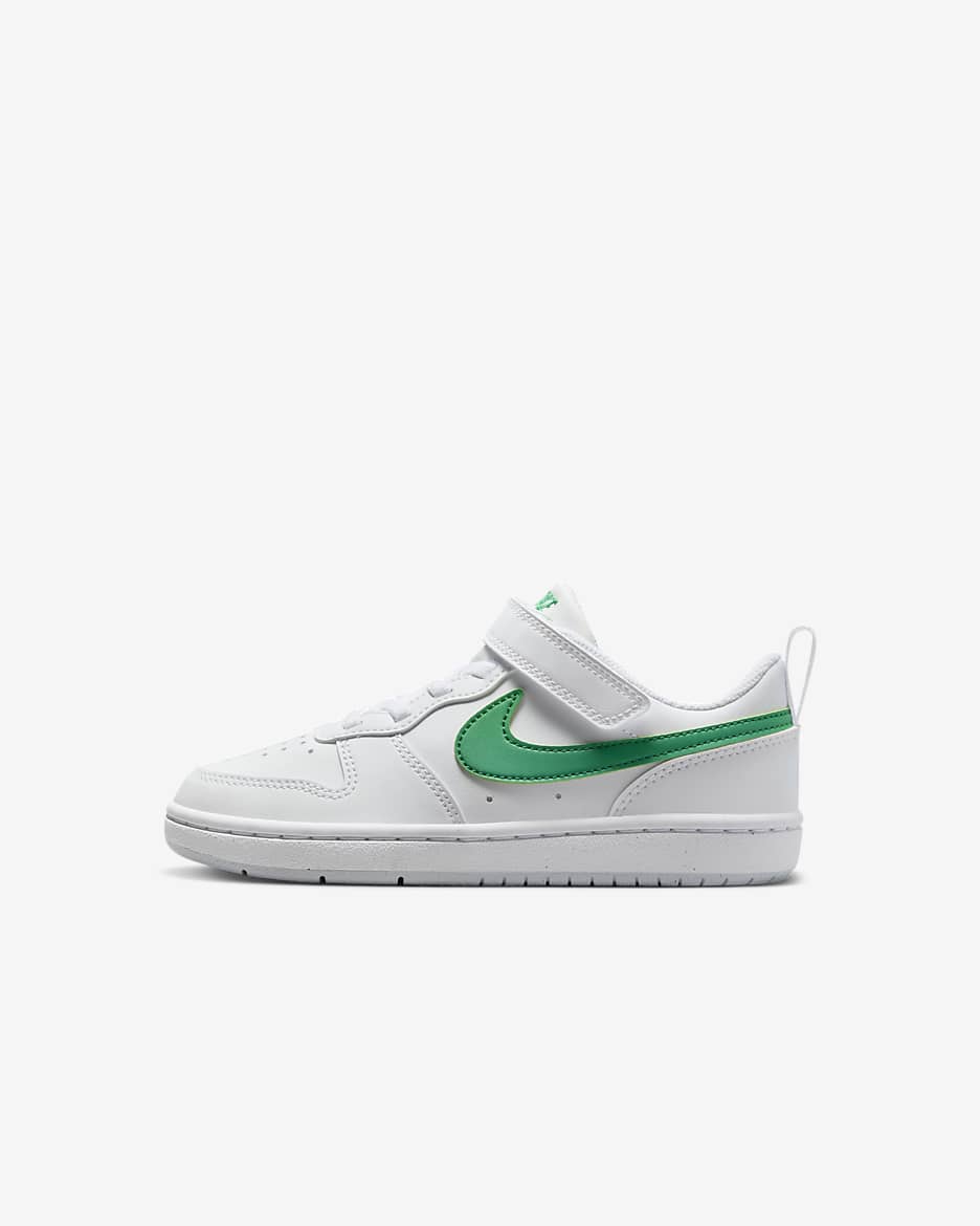 Nike Court Borough Low Recraft Younger Kids' Shoes - White/Football Grey/Stadium Green