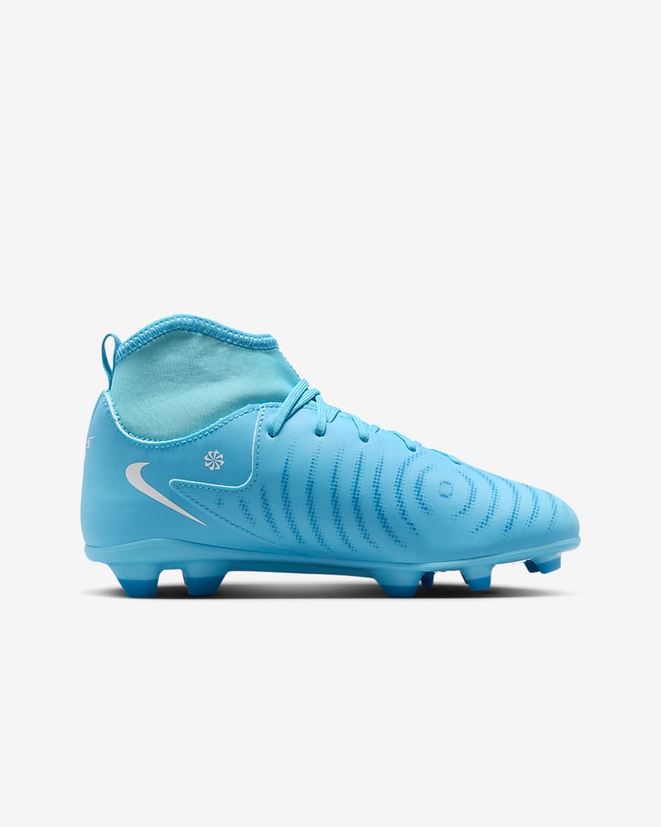 รองเท้าสตั๊ดฟุตบอลหุ้มข้อสูงเด็กเล็ก/เด็กโต MG Nike Jr. Phantom Luna 2 Club - Blue Fury/ขาว