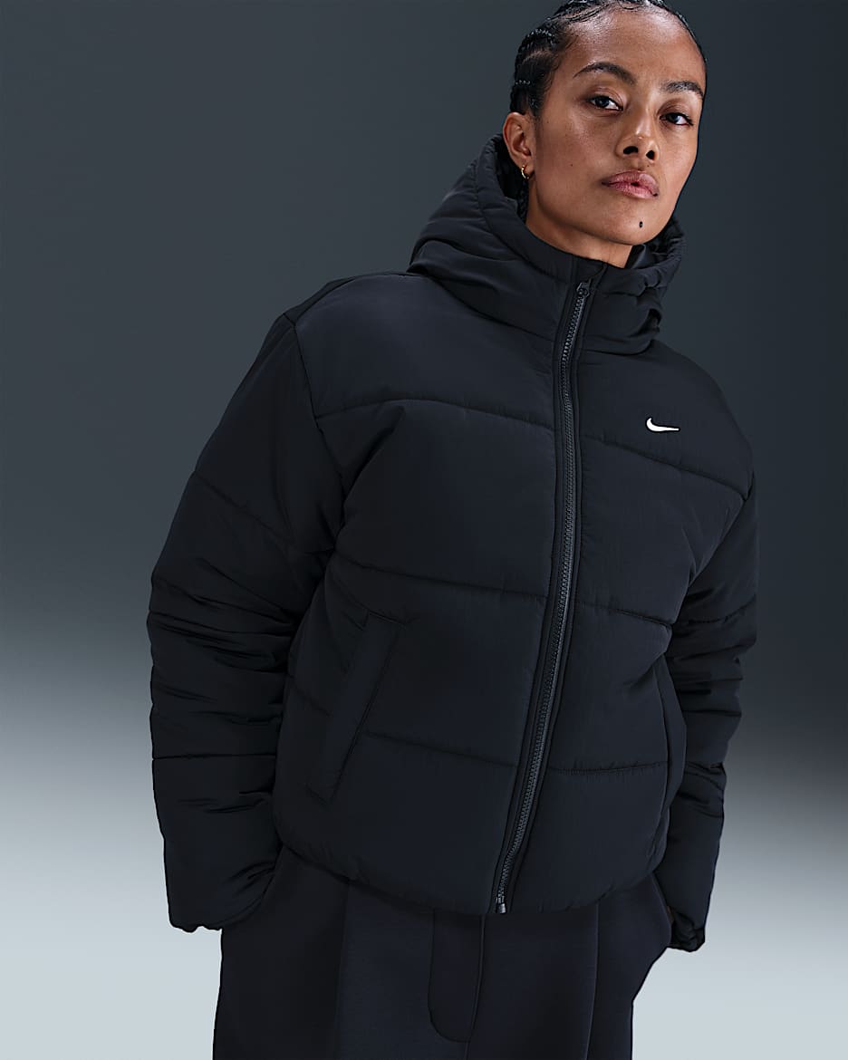 Nike Sportswear Classic Women's Therma-FIT Loose Shine Down Puffer - Black/White