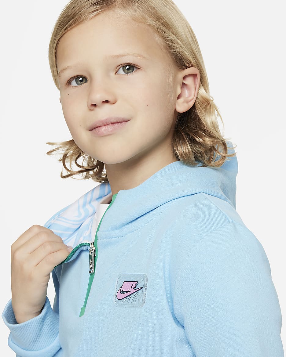 Nike Sportswear Paint Your Future Little Kids' French Terry Hoodie - Aquarius Blue