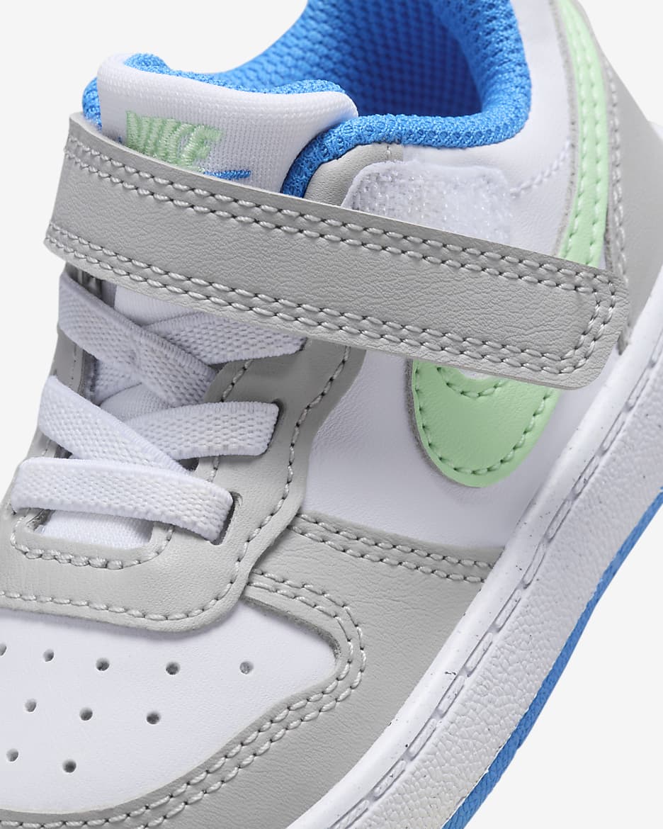 Chaussure Nike Court Borough Low Recraft pour bébé et tout-petit - Light Iron Ore/Blanc/Photo Blue/Vapor Green