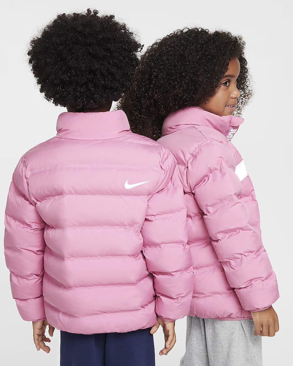 Nike Little Kids' Wrapped Swoosh Debossed Quilted Jacket - Magic Flamingo