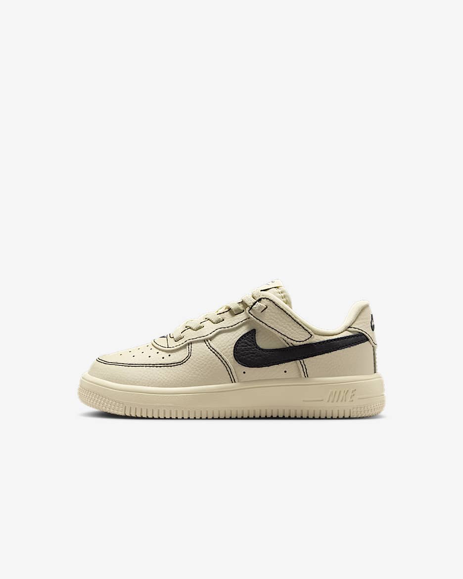 Scarpa Nike Force 1 Low LV8 EasyOn – Bambino/a - Light Khaki/Nero