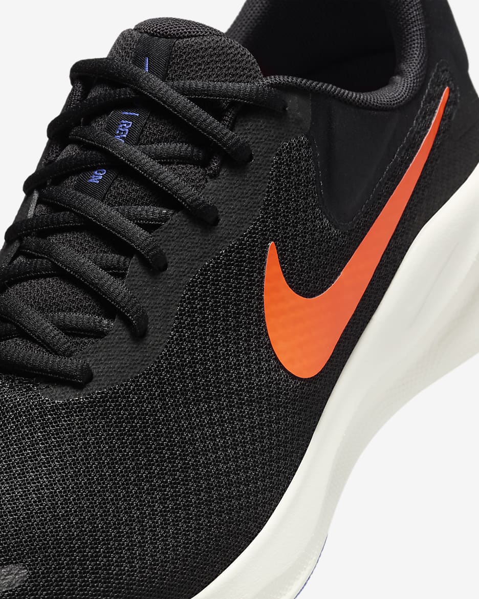 Tenis de correr en carretera para hombre (extraanchos) Nike Revolution 7 - Negro/Azul astronómico/Vela/Hipercarmesí