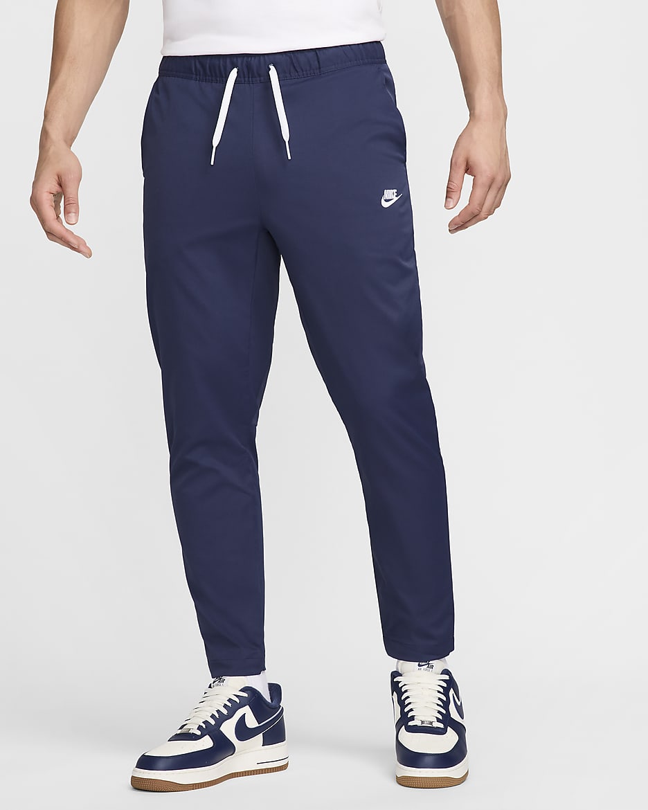 Pants entallados de tejido Woven para hombre Nike Club - Azul marino medianoche/Blanco