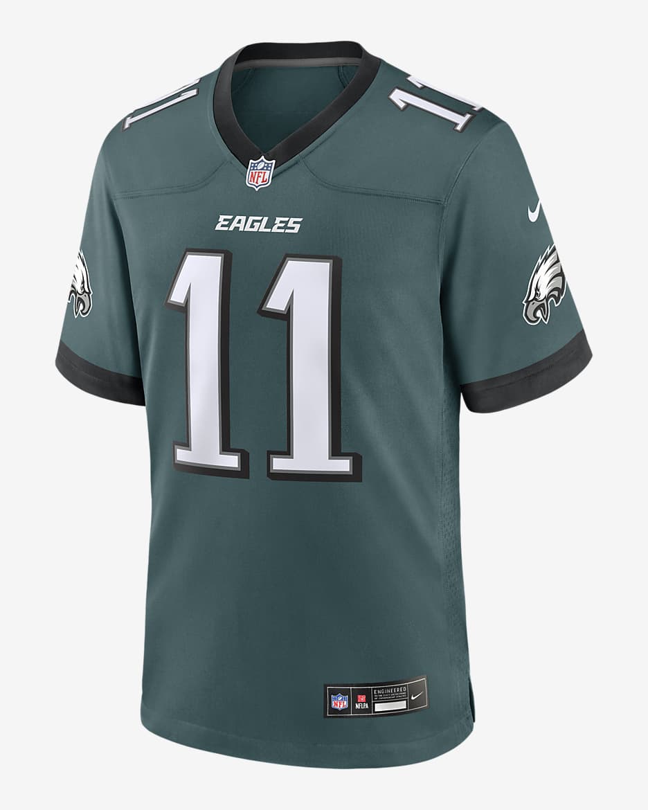 A.J. Jersey de la NFL Nike Game para hombre Brown Philadelphia Eagles - Verde