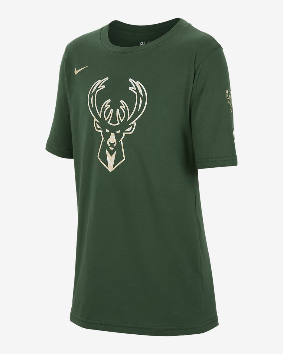 T-shirt NBA Nike Milwaukee Bucks Essential Júnior (Rapaz) - Fir