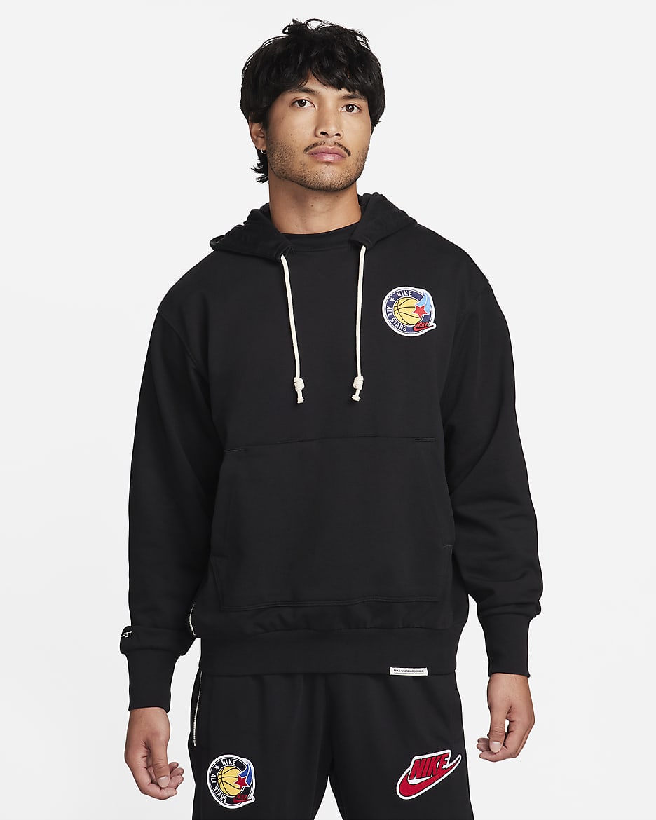 Sudadera con gorro de básquetbol sin cierre de French Terry Dri-FIT para hombre Nike Standard Issue - Negro