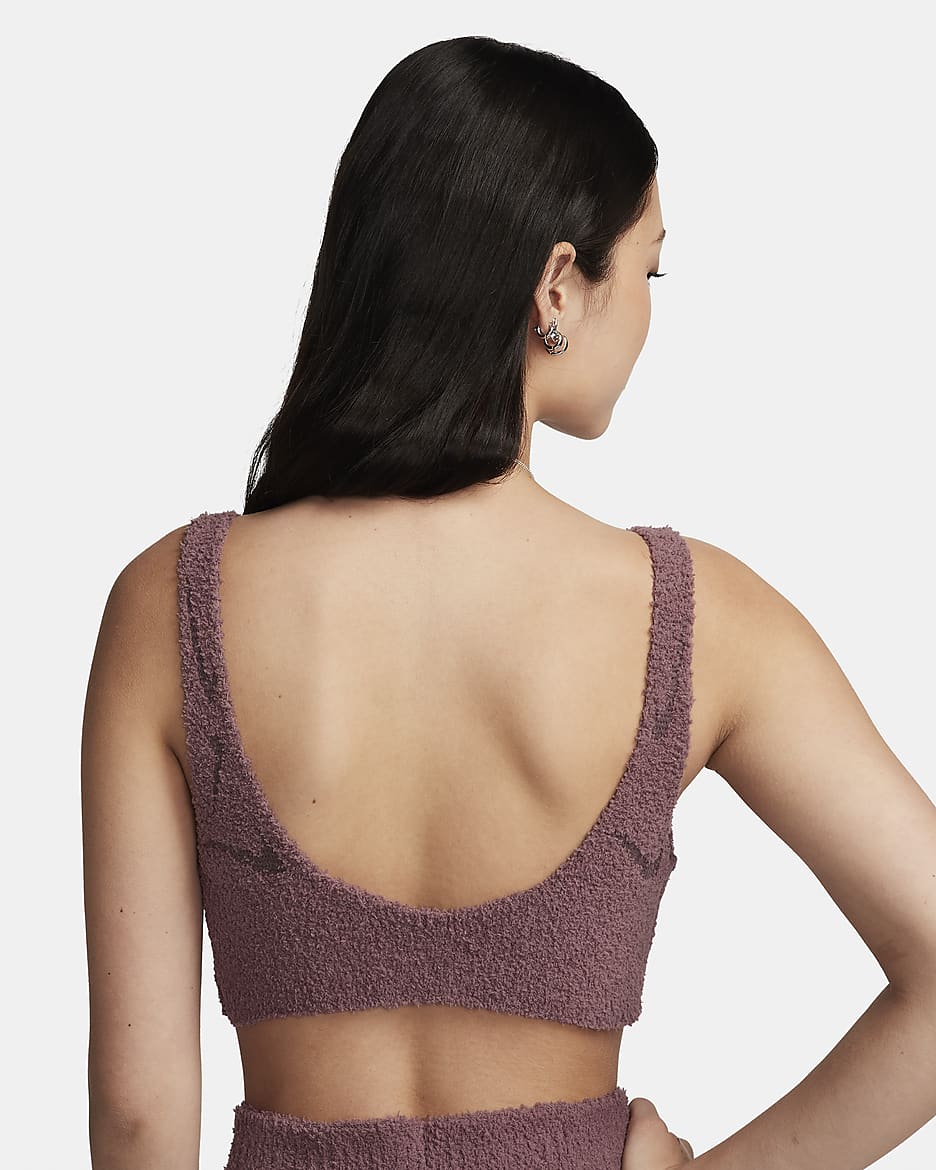 Nike Sportswear Phoenix Cozy Bouclé Women's Light-Support Non-Padded Knit Bra - Smokey Mauve/Plum Eclipse