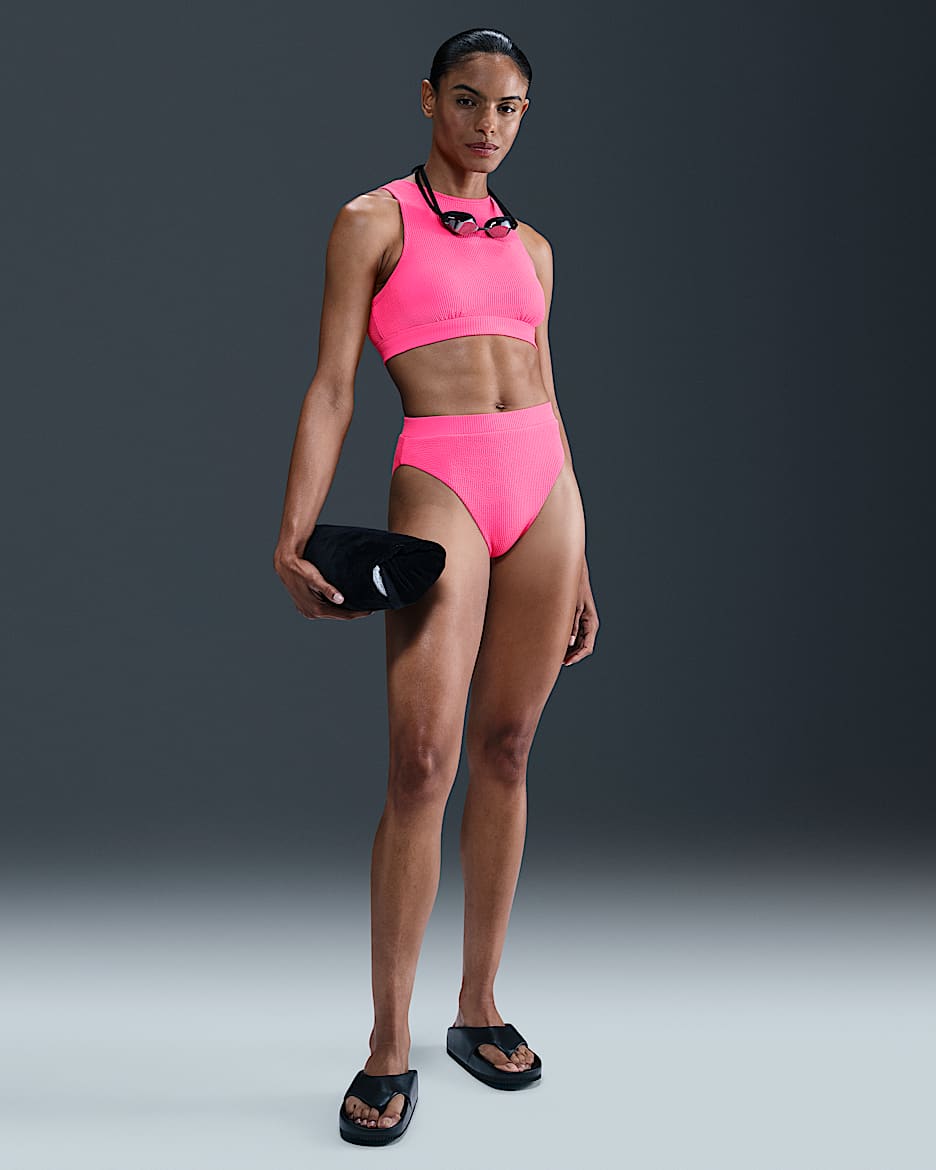 Nike Swim Elevated Essential Women's High-Waisted Bikini Bottom - Hyper Pink