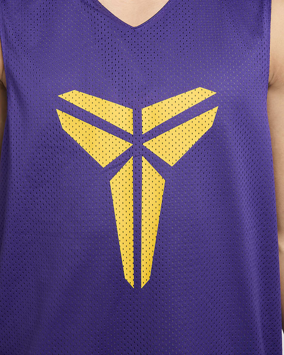 KB Men's Nike Dri-FIT Standard Issue Reversible Basketball Jersey - Black/Field Purple/Amarillo