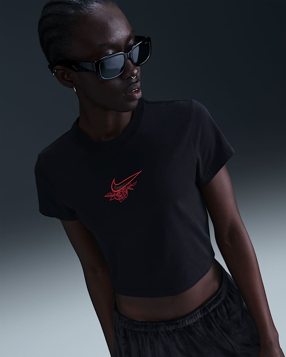 Nike Sportswear Chill Knit Women's Slim Cropped T-Shirt - Black