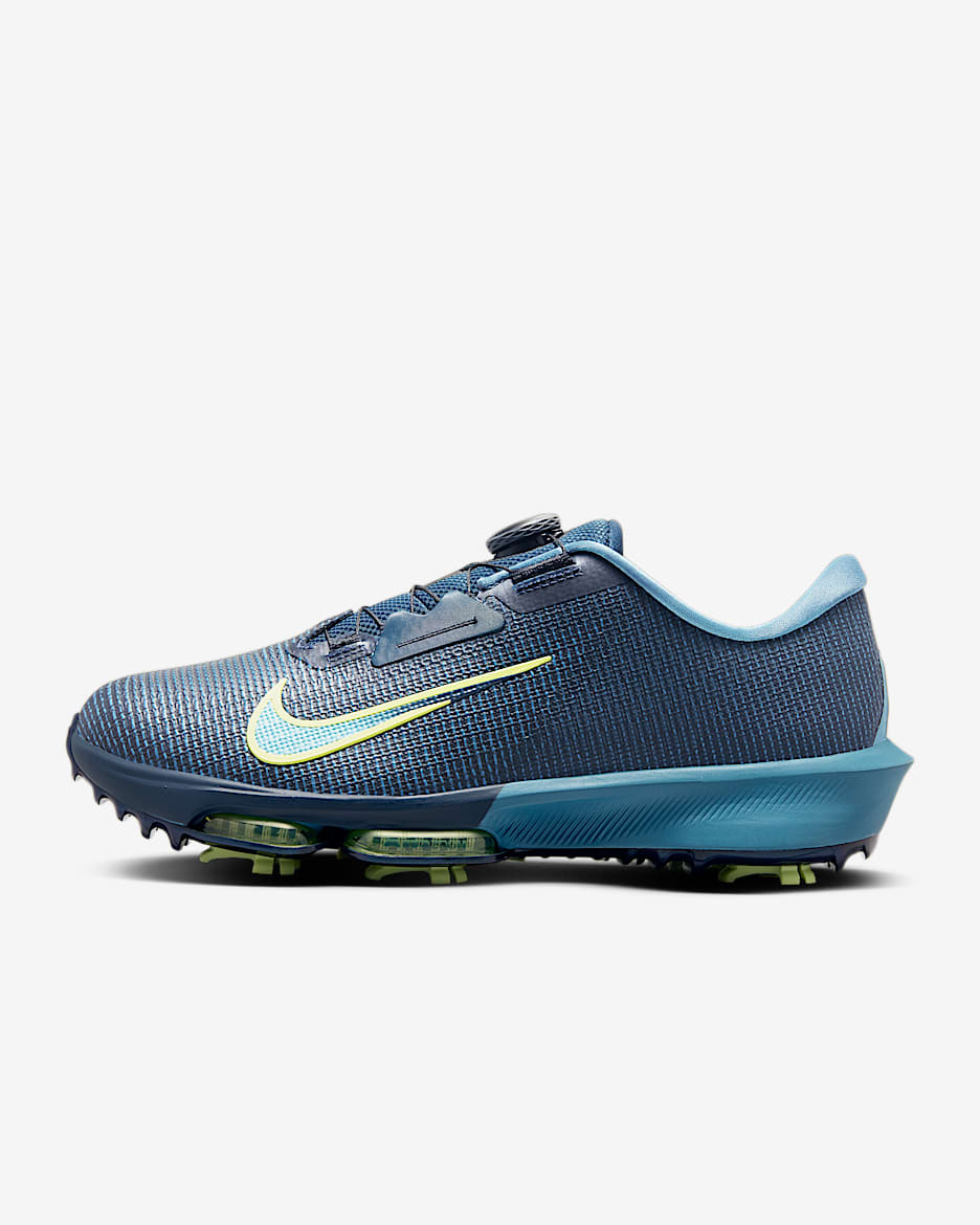 Tenis de golf Nike Infinity Tour BOA 2 (anchos) - Azul marino militar/Azul humeante/Toque de limón claro