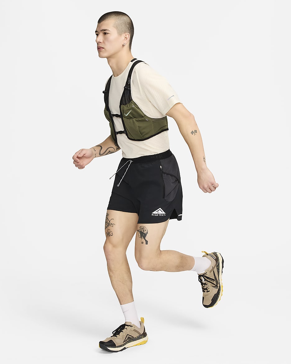 Nike Trail 2.0 Men's Running Gilet - Black/Medium Olive/Vapour Green