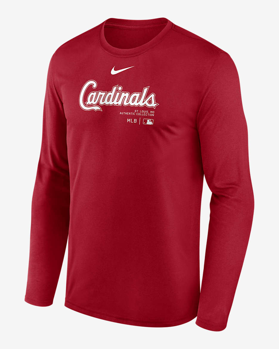 St. Louis Cardinals Authentic Collection Practice Men's Nike Dri-FIT MLB Long-Sleeve T-Shirt - Red