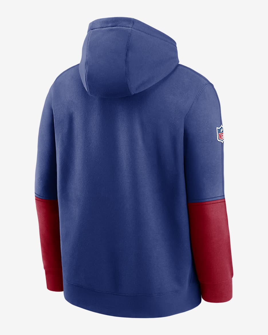 New York Giants Sideline Team Issue Club Men's Nike NFL Pullover Hoodie - Rush Blue