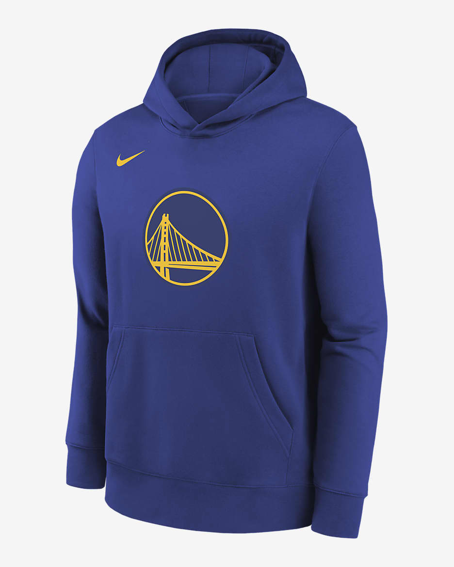 Golden State Warriors Club Sudadera con gorro sin cierre Nike de la NBA para niños talla pequeña - Azul enérgico