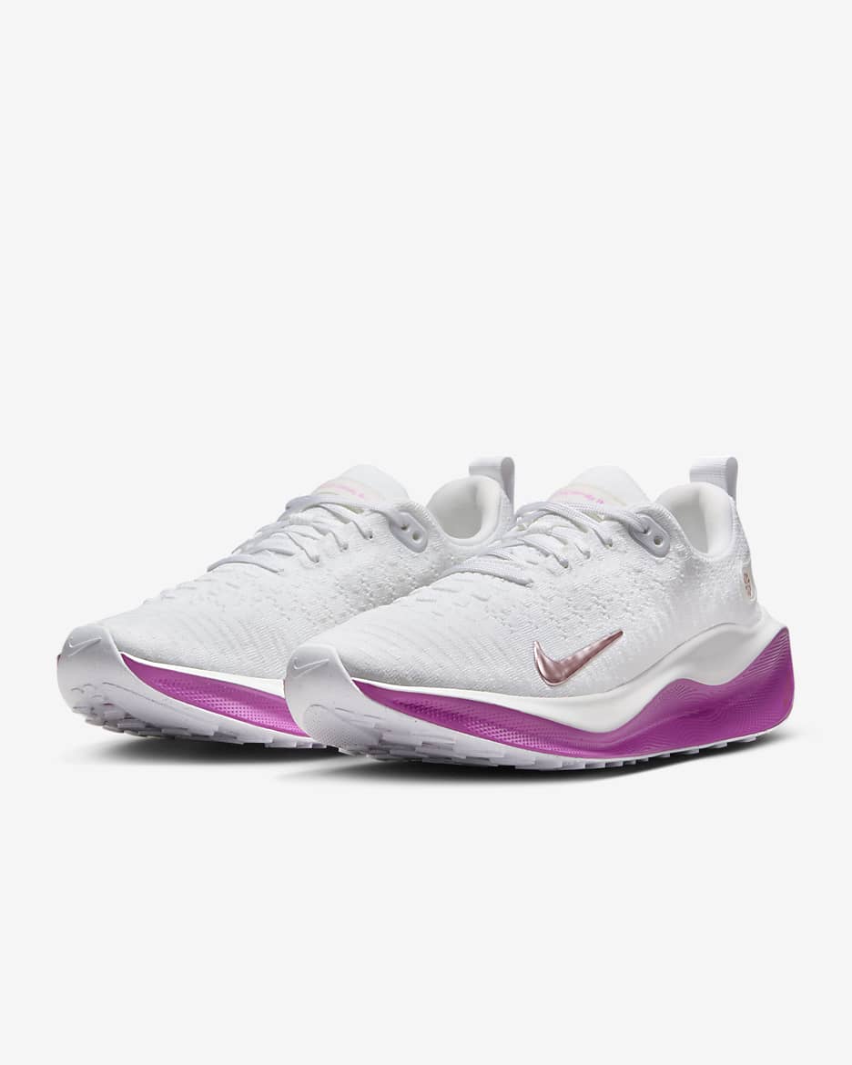 Nike InfinityRN 4 Women's Road Running Shoes - White/Hot Fuchsia/Metallic Red Bronze