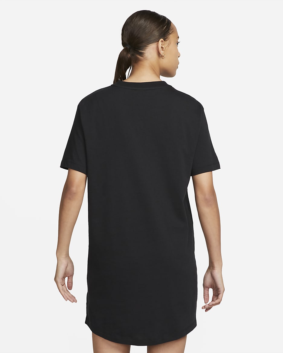 Nike Sportswear Chill Knit Vestido tipo camiseta oversize - Mujer - Negro/Blanco